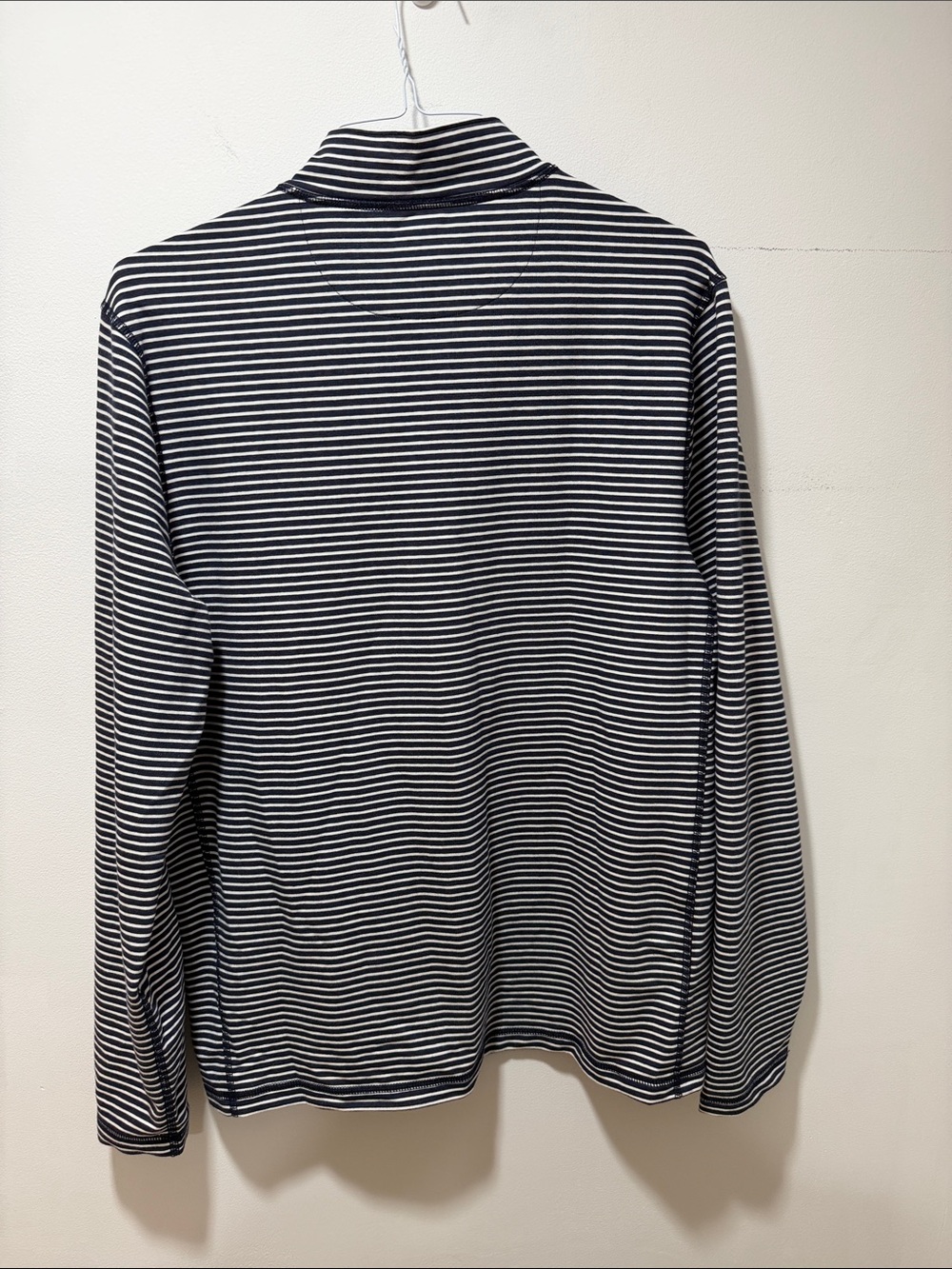 J Crew Performance Men’s Striped 1/4 Zip Sweater Size L Workout Casual Stretch - Picture 5 of 7